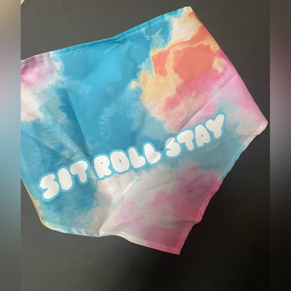 Bark Cotton Candy Water Color Pet Bandana, M-L